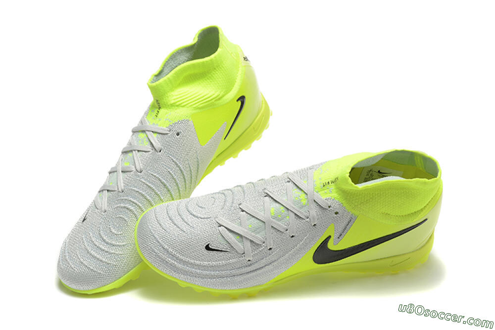 Nike Phantom Luna Elite TF Artificial Turf Soccer Shoes - Grey/Yellow/Black 6