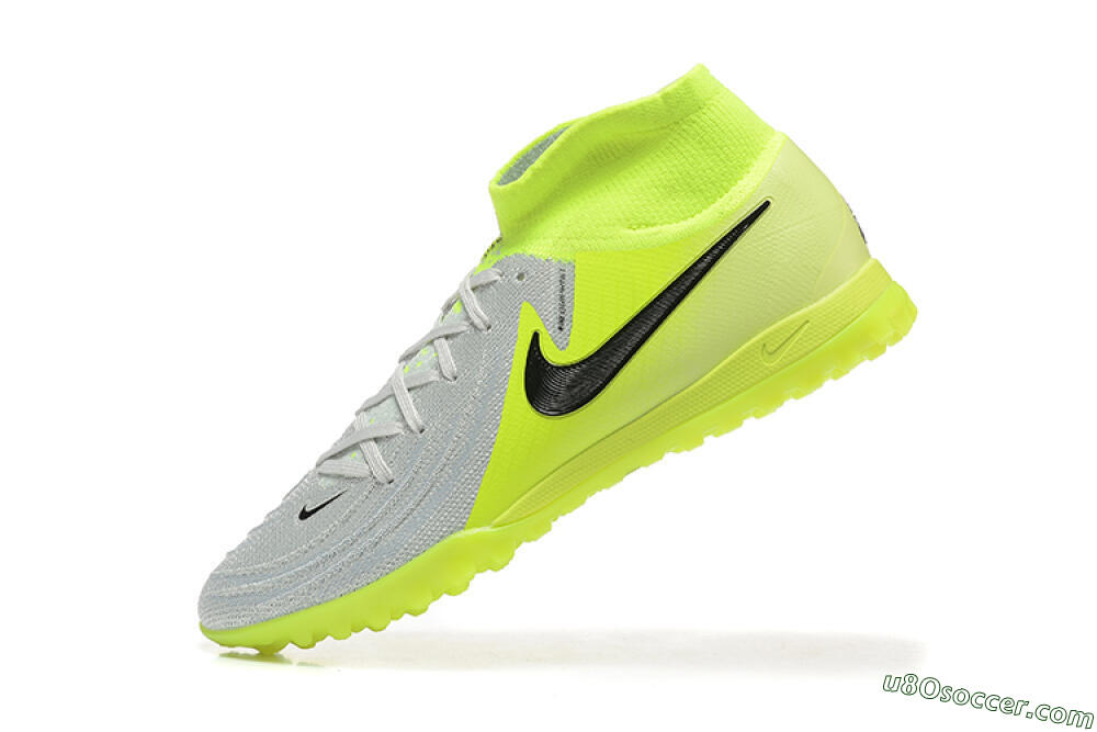 Nike Phantom Luna Elite TF Artificial Turf Soccer Shoes - Grey/Yellow/Black 8