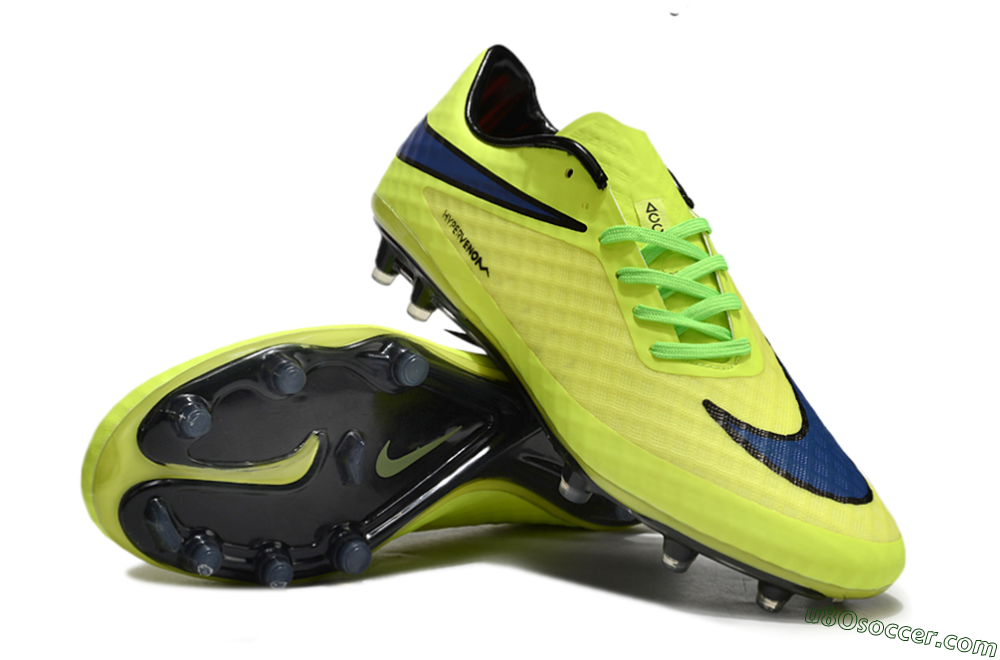 Nike Hypervenom Phantom FG Firm Ground Soccer Cleats - Yellow/Blue/Black 3