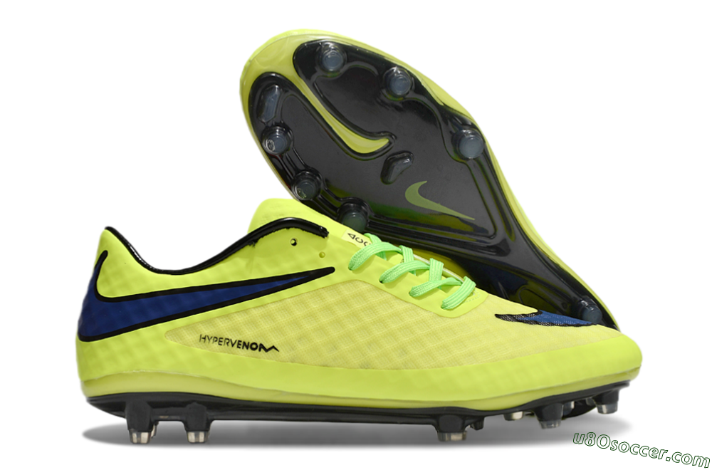 Nike Hypervenom Phantom FG Firm Ground Soccer Cleats - Yellow/Blue/Black 1
