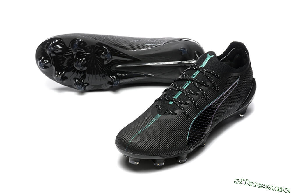 Puma Ultra 5 Ultimate FG Firm Ground Soccer Cleats - Black/Jade/White 3