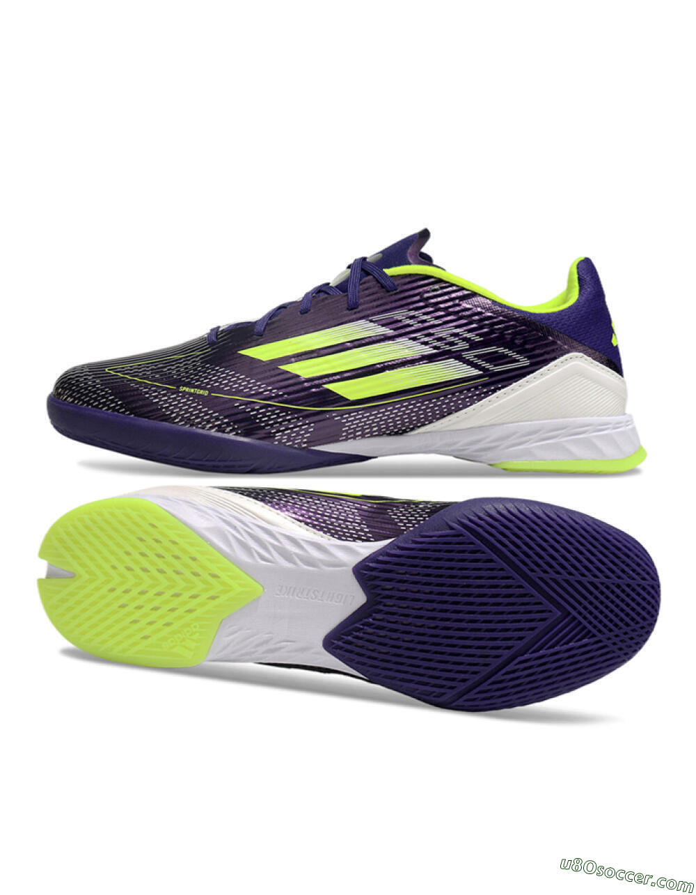 Adidas F50 Elite IC Indoor & Futsal Soccer Shoes - Purple/Yellow/White 0