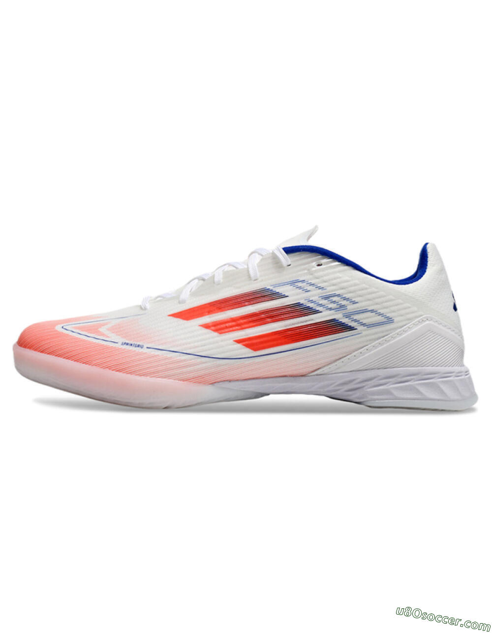Adidas F50 Elite IC Indoor & Futsal Soccer Shoes - White/Red/Blue 2
