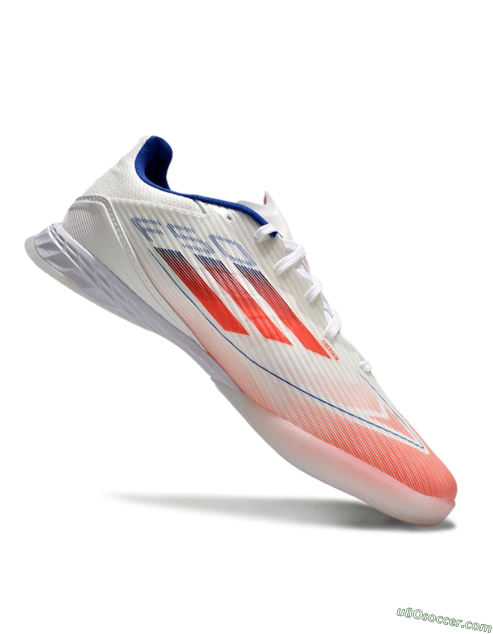 Adidas F50 Elite IC Indoor & Futsal Soccer Shoes - White/Red/Blue 4