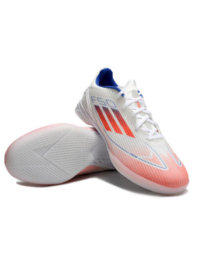 Adidas F50 Elite IC Indoor & Futsal Soccer Shoes - White/Red/Blue