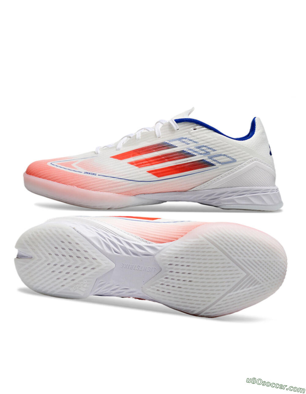 Adidas F50 Elite IC Indoor & Futsal Soccer Shoes - White/Red/Blue 0