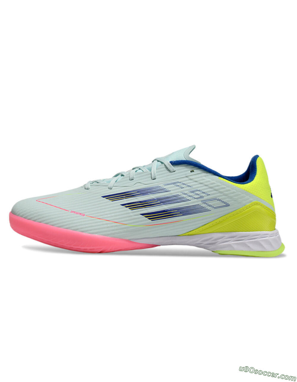 Adidas F50 Elite IC Indoor & Futsal Soccer Shoes - Jade/Blue/Yellow 2