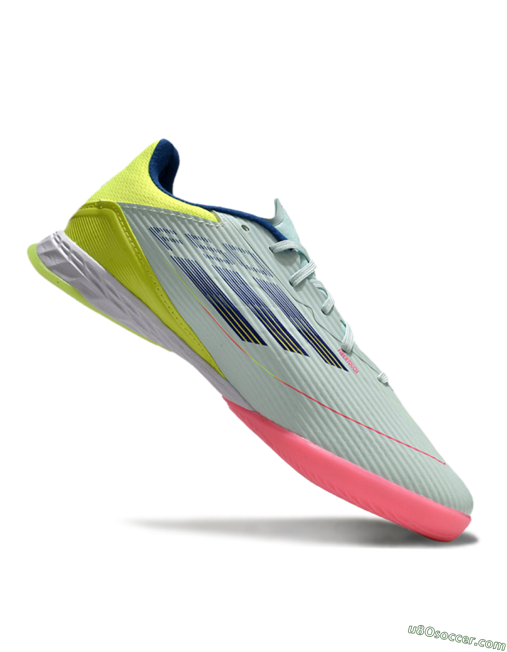 Adidas F50 Elite IC Indoor & Futsal Soccer Shoes - Jade/Blue/Yellow 4