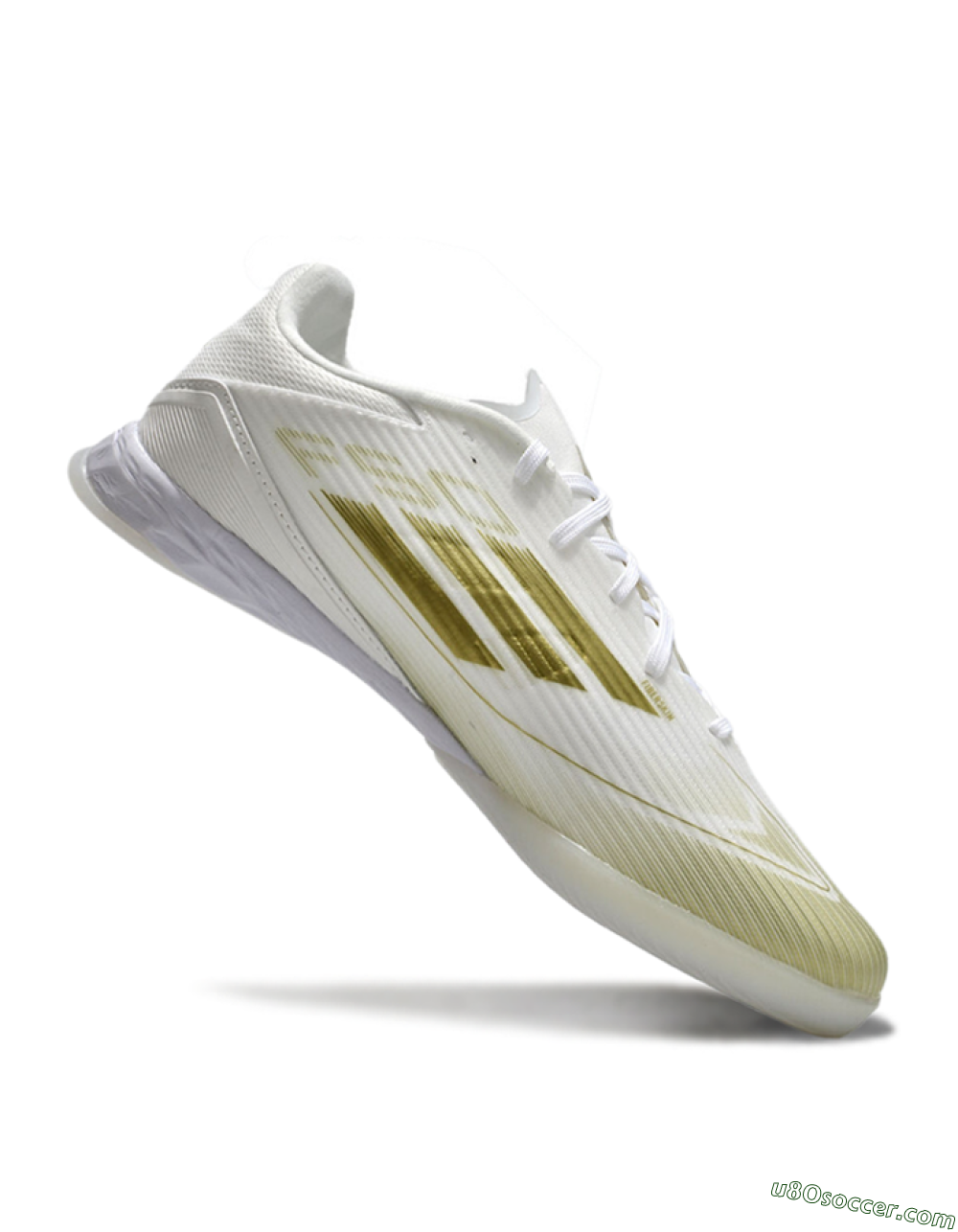 Adidas F50 Elite IC Indoor & Futsal Soccer Shoes - White/Gold 4