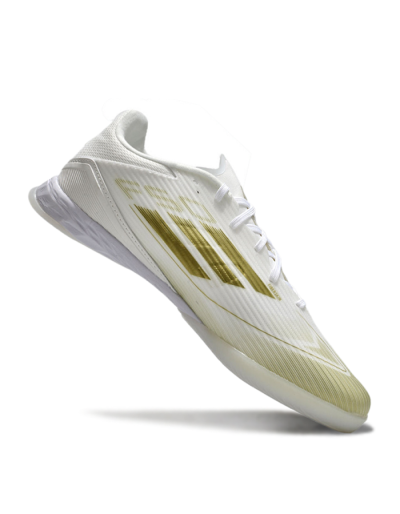 Adidas F50 Elite IC Indoor & Futsal Soccer Shoes - White/Gold