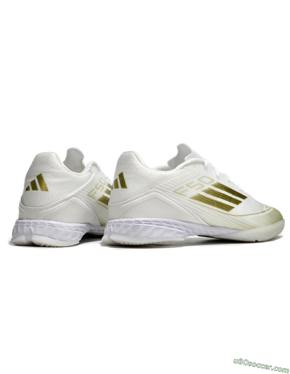 Adidas F50 Elite IC Indoor & Futsal Soccer Shoes - White/Gold 6