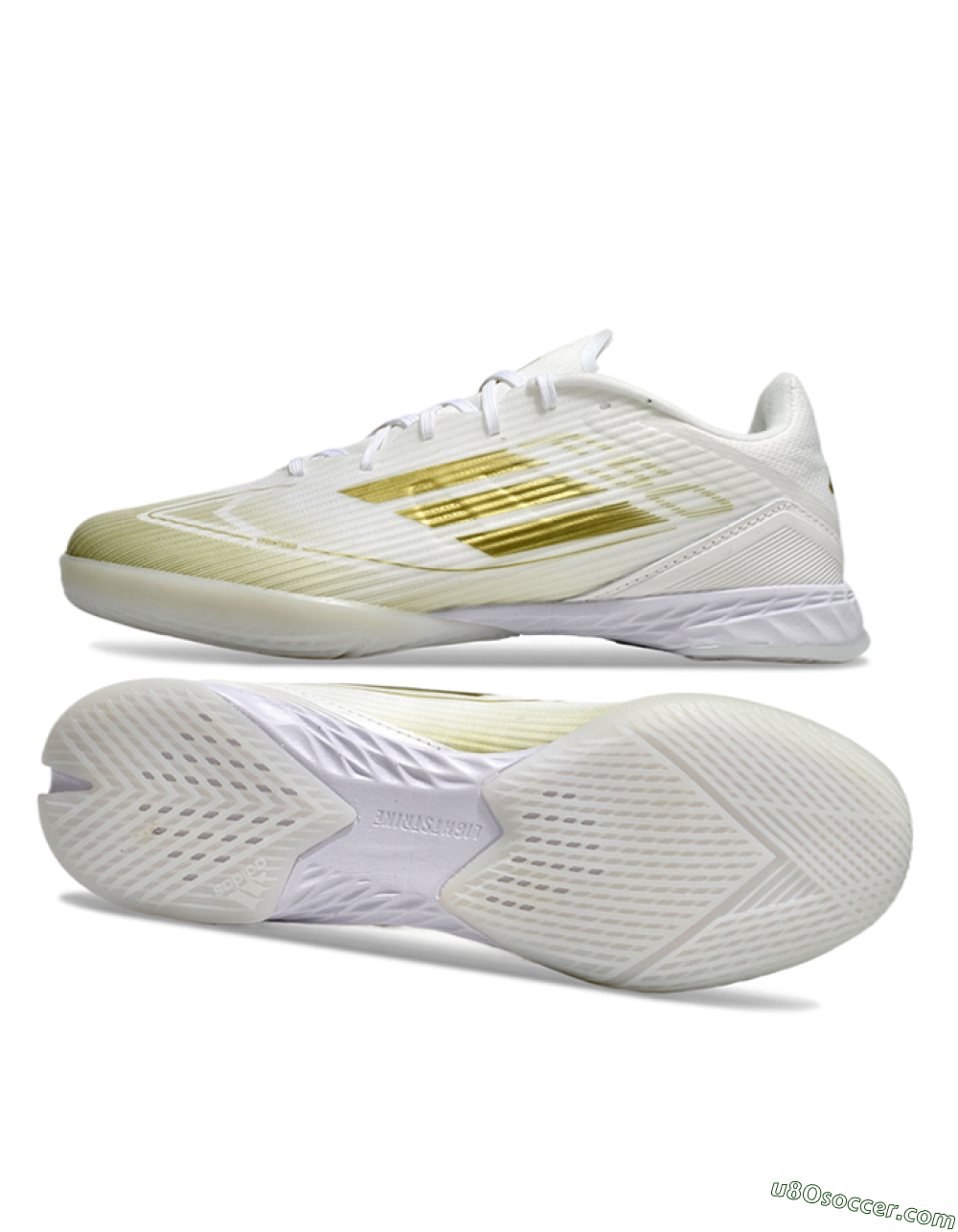 Adidas F50 Elite IC Indoor & Futsal Soccer Shoes - White/Gold 0