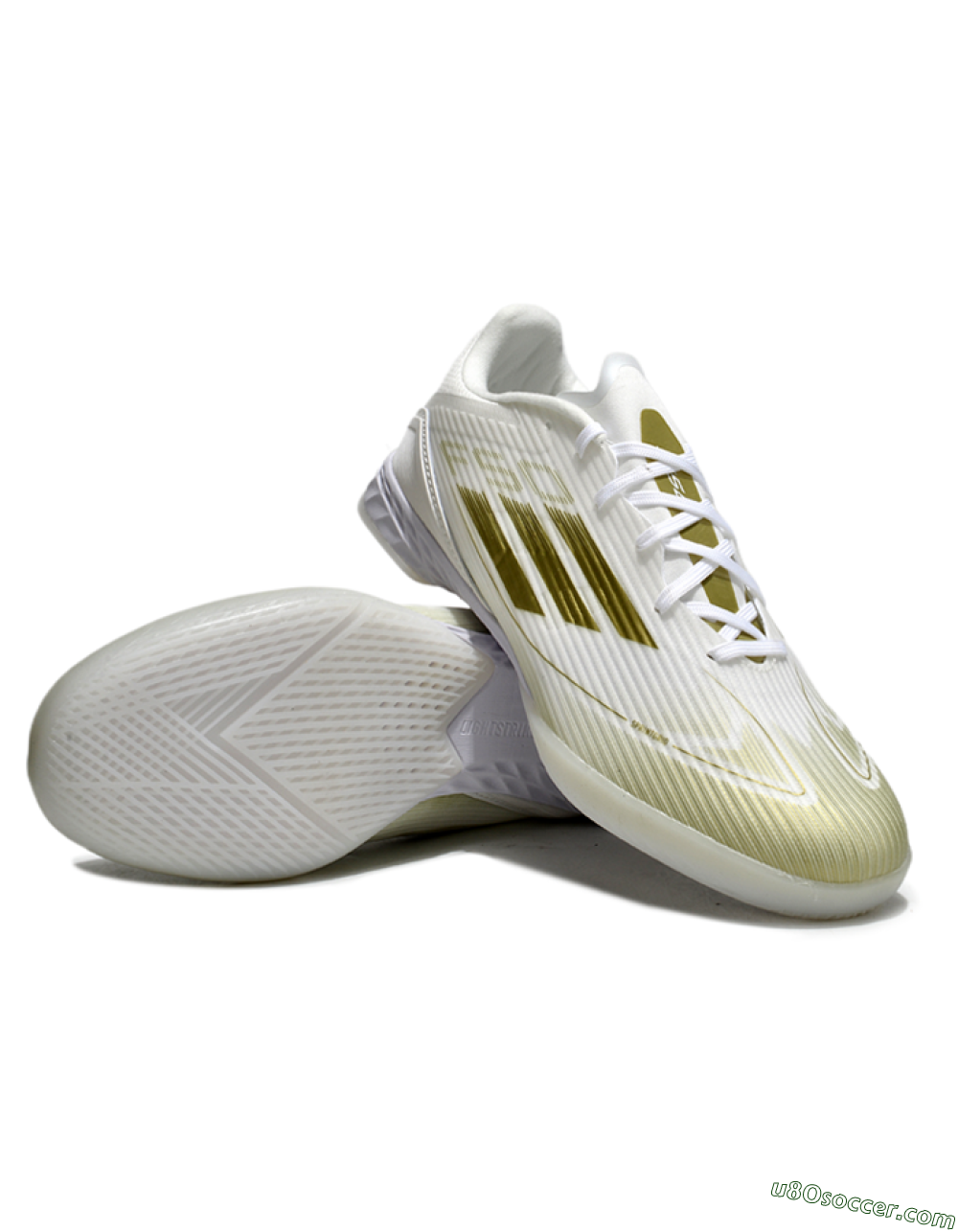 Adidas F50 Elite IC Indoor & Futsal Soccer Shoes - White/Gold 3