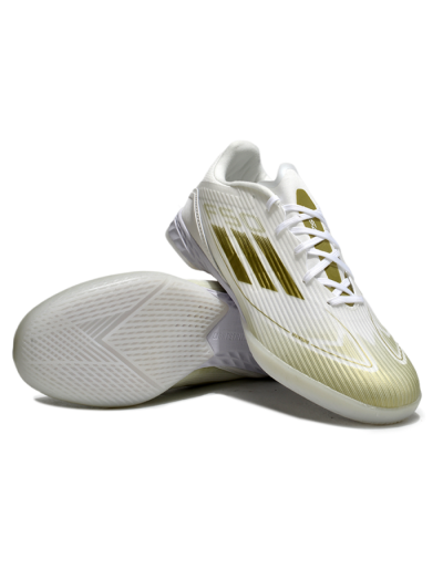 Adidas F50 Elite IC Indoor & Futsal Soccer Shoes - White/Gold