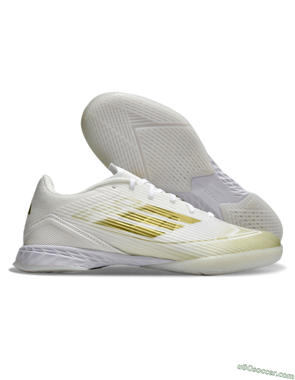 Adidas F50 Elite IC Indoor & Futsal Soccer Shoes - White/Gold 1