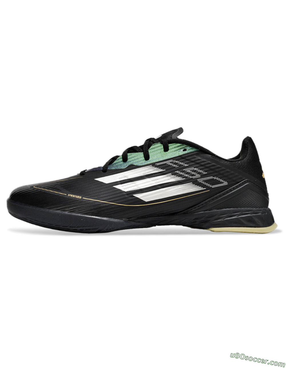 Adidas F50 Elite IC Indoor & Futsal Soccer Shoes - Black/White/Gold 2