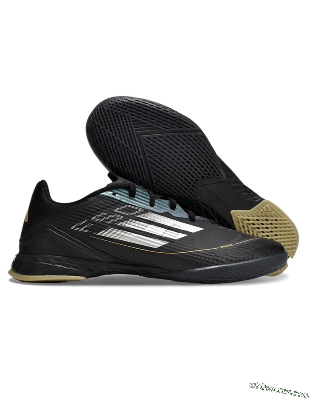 Adidas F50 Elite IC Indoor & Futsal Soccer Shoes - Black/White/Gold 1