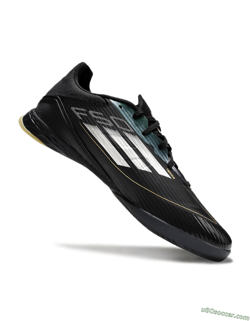 Adidas F50 Elite IC Indoor & Futsal Soccer Shoes - Black/White/Gold 4