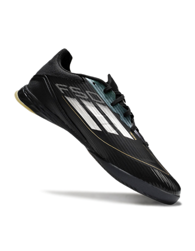 Adidas F50 Elite IC Indoor & Futsal Soccer Shoes - Black/White/Gold