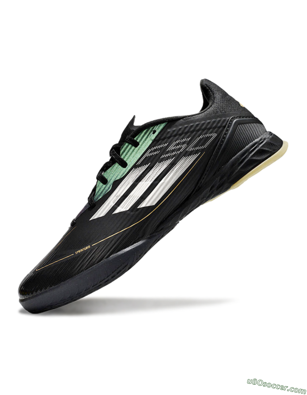 Adidas F50 Elite IC Indoor & Futsal Soccer Shoes - Black/White/Gold 5