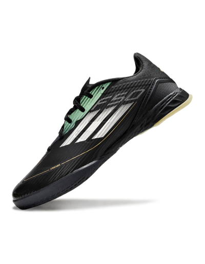 Adidas F50 Elite IC Indoor & Futsal Soccer Shoes - Black/White/Gold