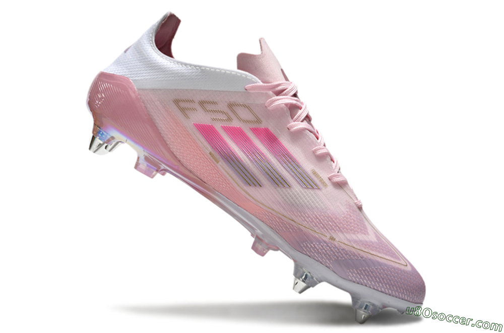 Adidas F50 Elite 304 SG Soft Ground Soccer Cleats - Pink/Gold/White 4