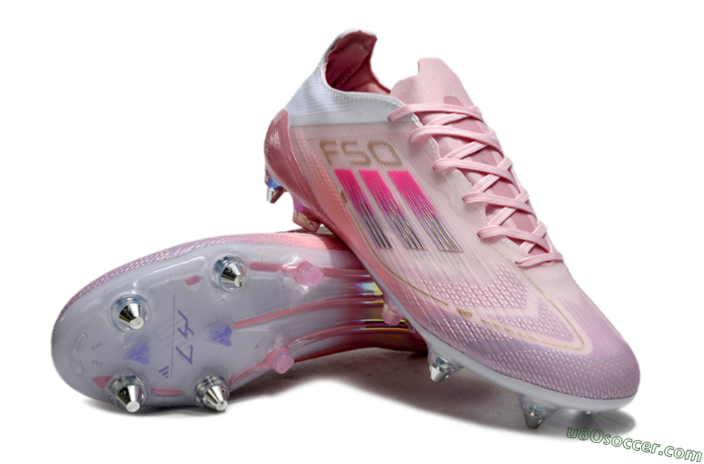 Adidas F50 Elite 304 SG Soft Ground Soccer Cleats - Pink/Gold/White 3