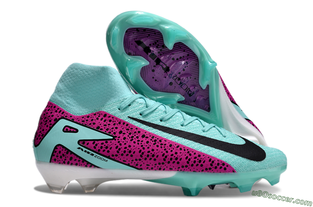 Nike Air Zoom Mercurial Superfly 10 Elite FG Firm Ground Soccer Cleats - Jade/Black/Purple 1