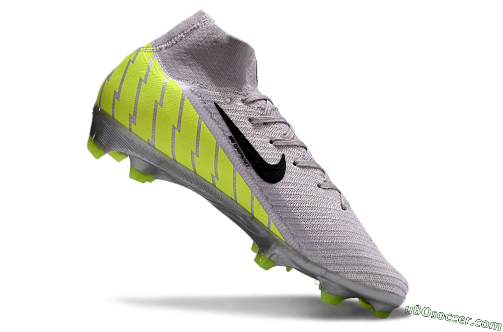 Nike Air Zoom Mercurial Superfly 10 Elite FG Firm Ground Soccer Cleats - Grey/Black/Yellow 4
