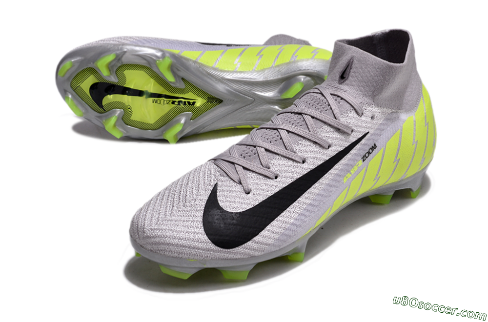 Nike Air Zoom Mercurial Superfly 10 Elite FG Firm Ground Soccer Cleats - Grey/Black/Yellow 3