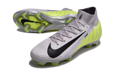 Nike Air Zoom Mercurial Superfly 10 Elite FG Firm Ground Soccer Cleats - Grey/Black/Yellow