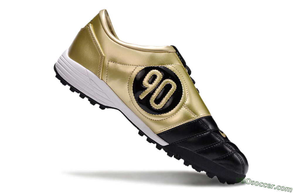 Nike Total 90 II TF Artificial Turf Soccer Shoes - Black/Gold/White 4