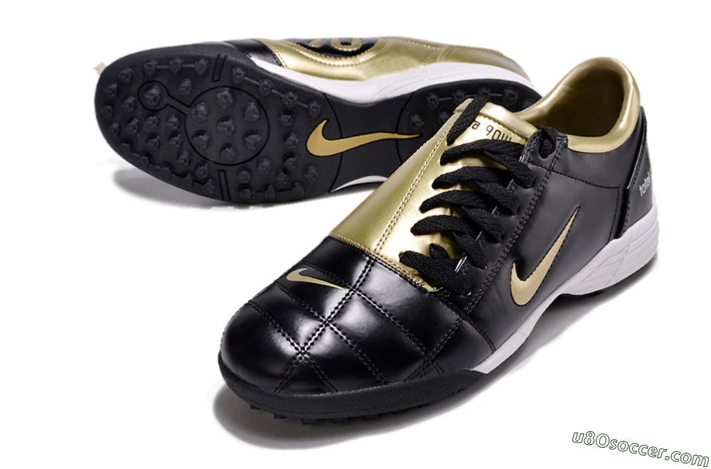 Nike Total 90 II TF Artificial Turf Soccer Shoes - Black/Gold/White 3