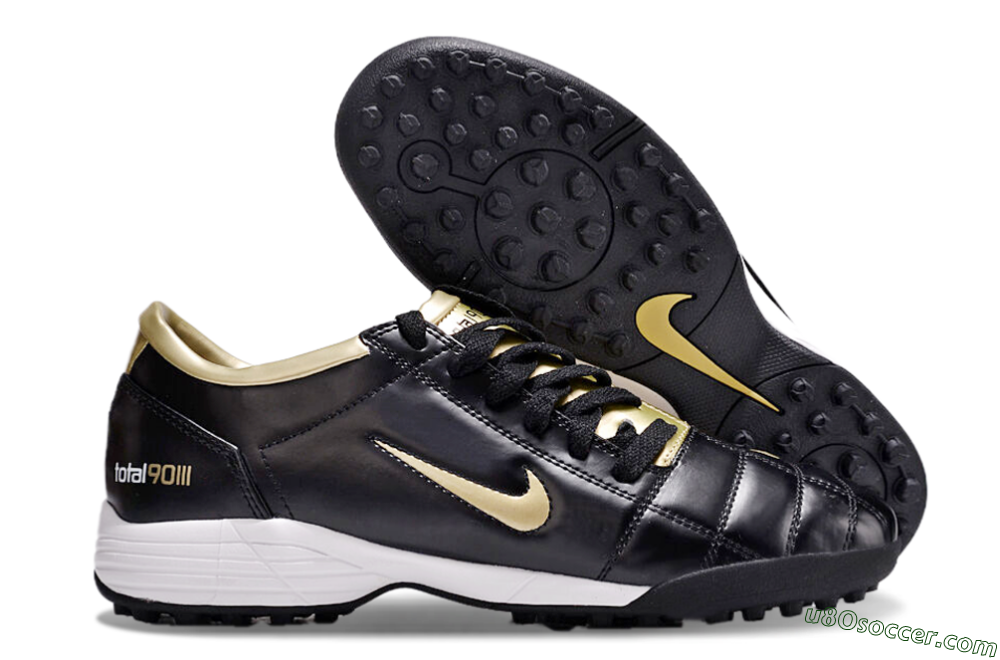 Nike Total 90 II TF Artificial Turf Soccer Shoes - Black/Gold/White 1