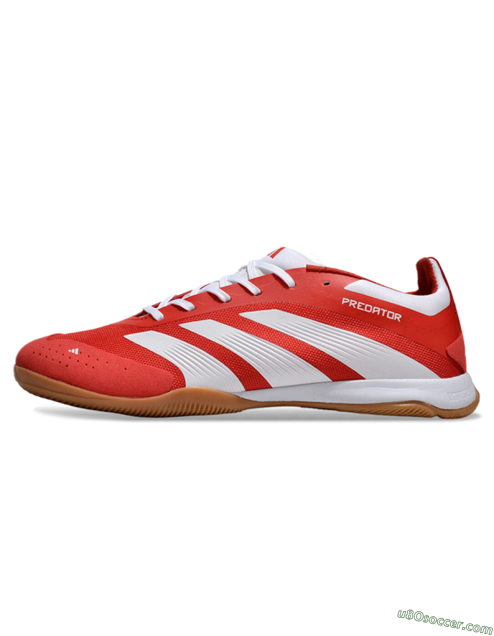 Adidas Predator 24 Elite IC Indoor & Futsal Soccer Shoes - Red/White/Brown 2