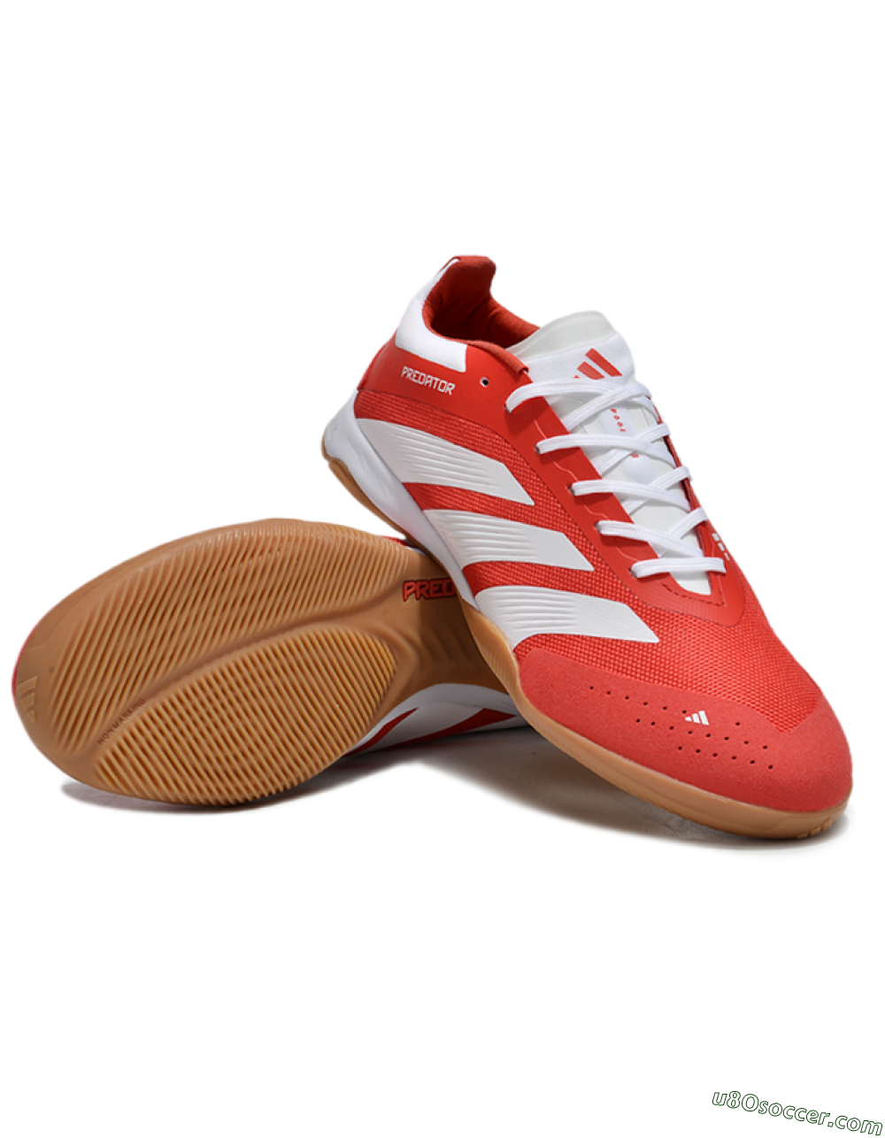 Adidas Predator 24 Elite IC Indoor & Futsal Soccer Shoes - Red/White/Brown 3