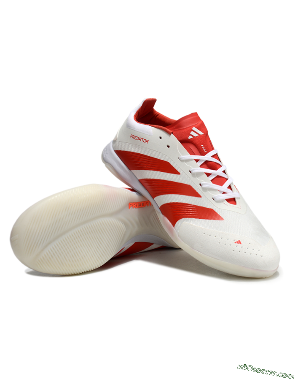 Adidas Predator 24 Elite IC Indoor & Futsal Soccer Shoes - Beige/Red/White 3