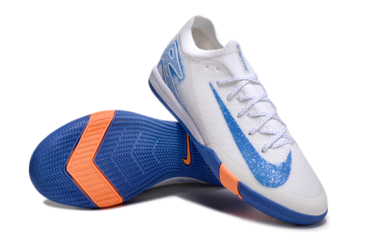 Nike Air Zoom Mercurial Vapor 16 Elite IC Indoor & Futsal Soccer Shoes - White/Blue/Orange