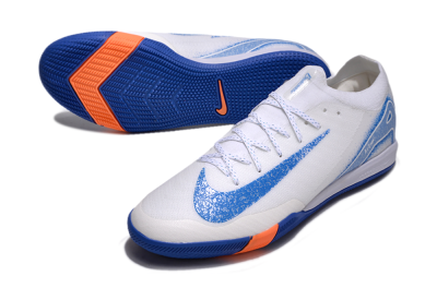 Nike Air Zoom Mercurial Vapor 16 Elite IC Indoor & Futsal Soccer Shoes - White/Blue/Orange