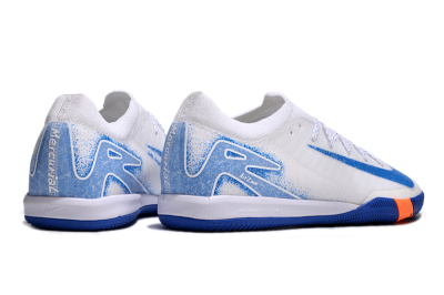 Nike Air Zoom Mercurial Vapor 16 Elite IC Indoor & Futsal Soccer Shoes - White/Blue/Orange