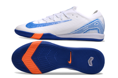 Nike Air Zoom Mercurial Vapor 16 Elite IC Indoor & Futsal Soccer Shoes - White/Blue/Orange