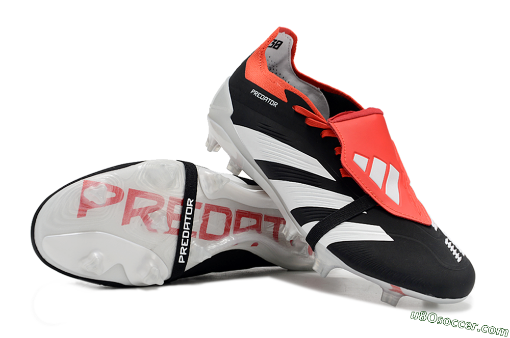 Adidas Predator Elite Foldover Tongue FG Firm Ground Soccer Cleats - Black/White/Red 3