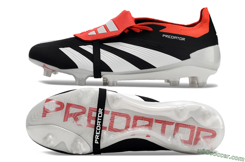 Adidas Predator Elite Foldover Tongue FG Firm Ground Soccer Cleats - Black/White/Red 0