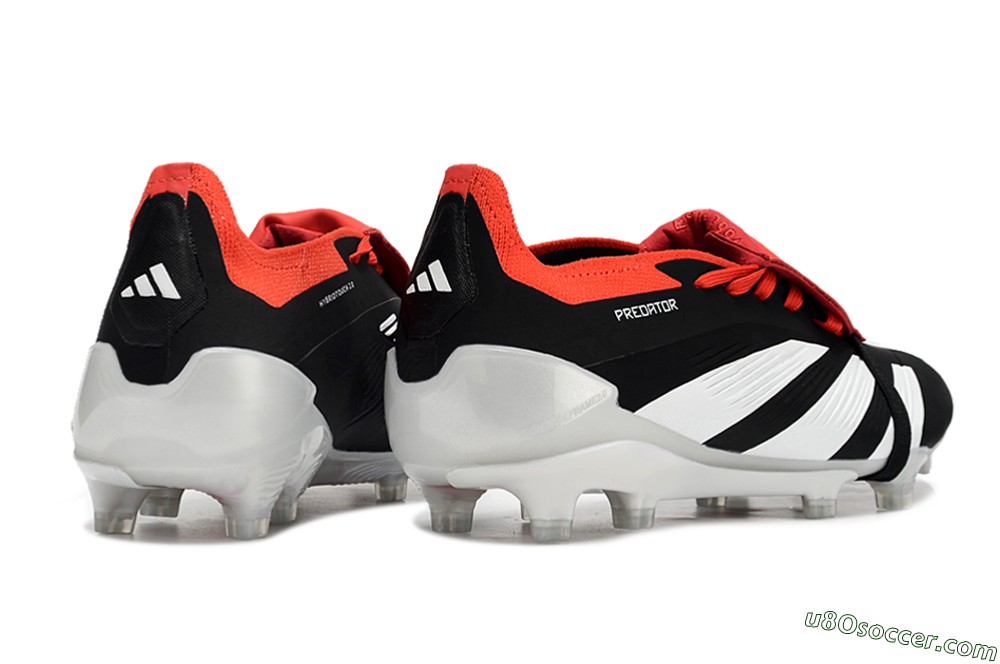 Adidas Predator Elite Foldover Tongue FG Firm Ground Soccer Cleats - Black/White/Red 6