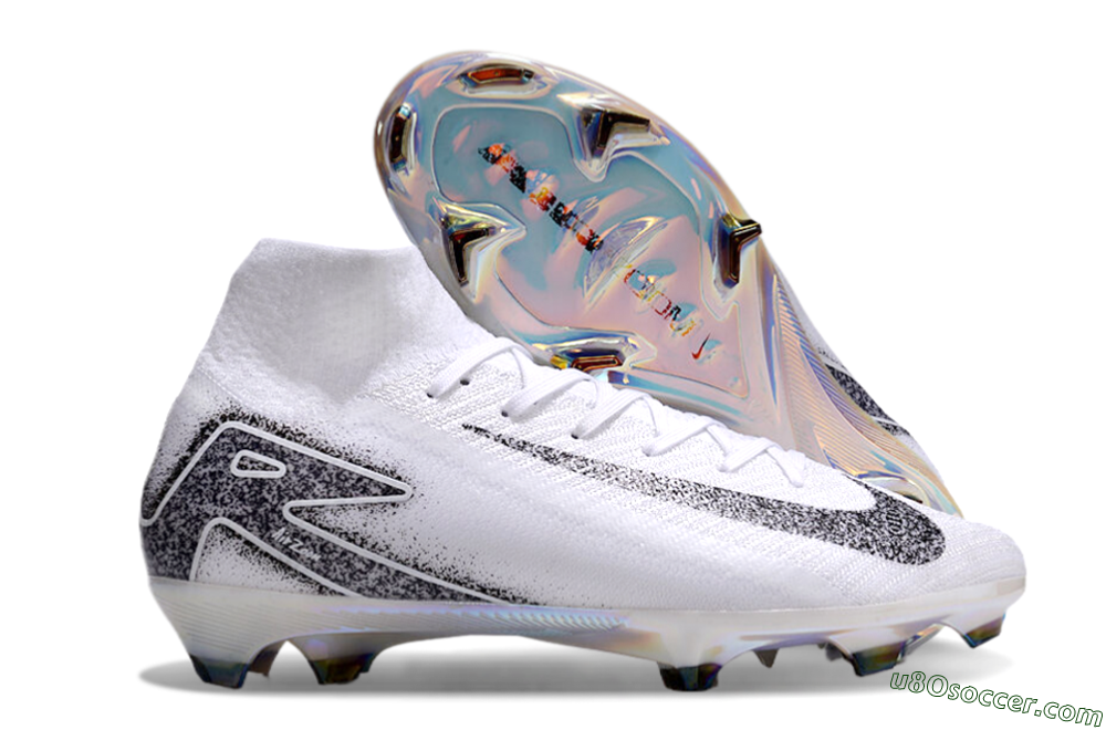 Nike Air Zoom Mercurial Superfly 10 Elite FG Firm Ground Soccer Cleats - White/Black/Grey 1