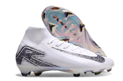 Nike Air Zoom Mercurial Superfly 10 Elite FG Firm Ground Soccer Cleats - White/Black/Grey