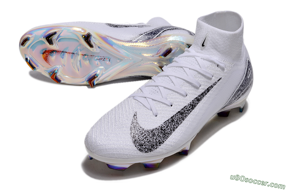Nike Air Zoom Mercurial Superfly 10 Elite FG Firm Ground Soccer Cleats - White/Black/Grey 3