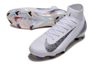 Nike Air Zoom Mercurial Superfly 10 Elite FG Firm Ground Soccer Cleats - White/Black/Grey