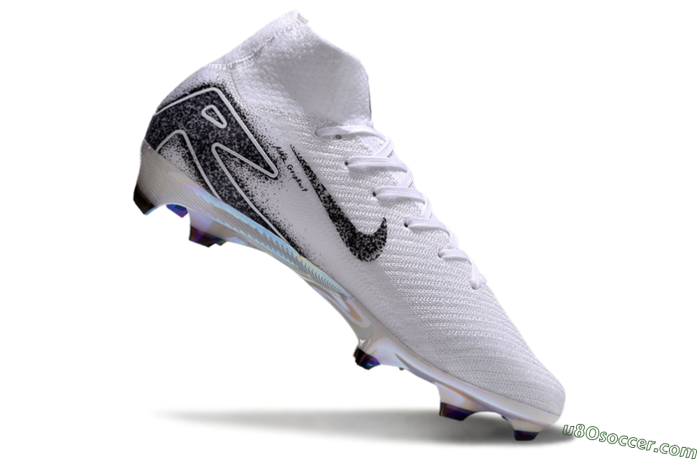 Nike Air Zoom Mercurial Superfly 10 Elite FG Firm Ground Soccer Cleats - White/Black/Grey 4