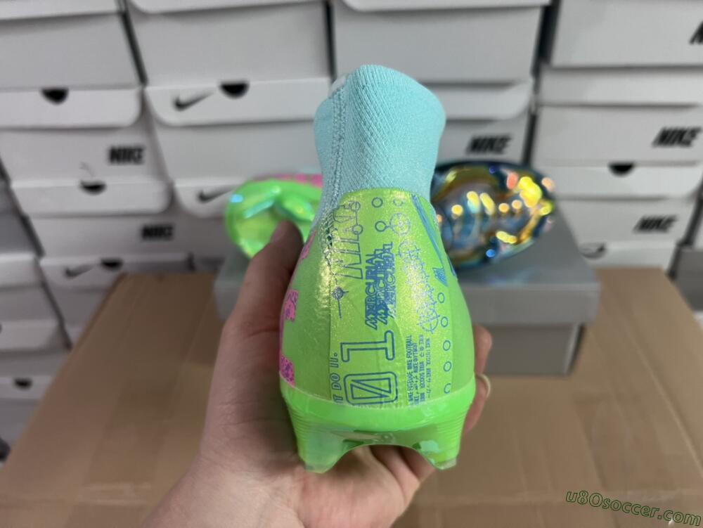Nike Air Zoom Mercurial Superfly 10 Elite FG Firm Ground Soccer Cleats - Jade/Pink/Yellow
